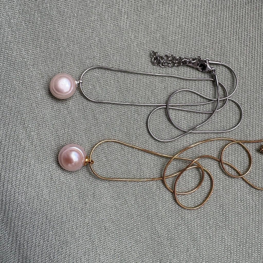 車輪形狀珍珠吊墜頸鏈（禾力珍珠概念禮品,原創作品）