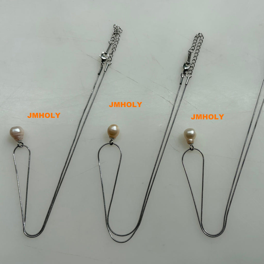 燈泡形狀珍珠吊墜頸鏈(禾力珍珠概念禮品,原創作品）