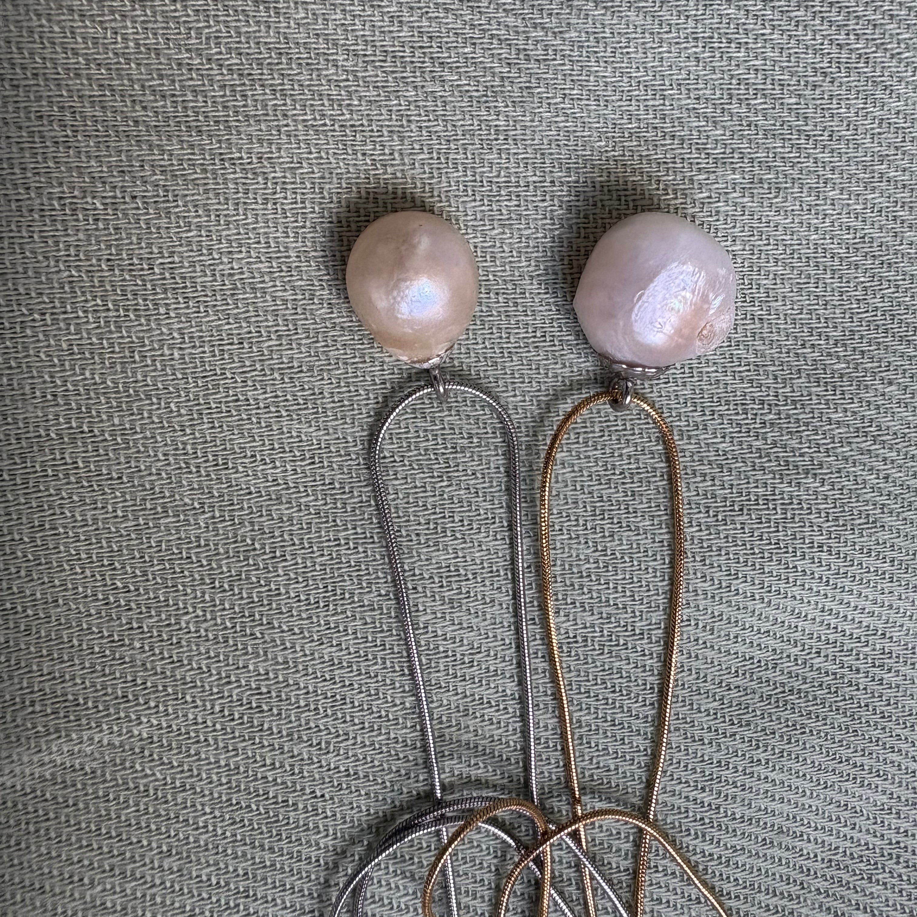 半圓切面形狀吊墜頸鏈（禾力珍珠概念禮品,原創作品）