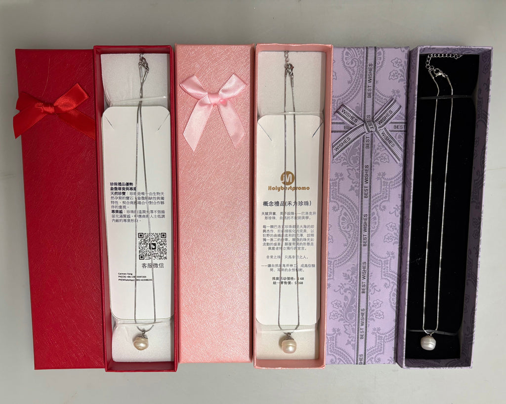 半圓切面形狀吊墜頸鏈（禾力珍珠概念禮品,原創作品）